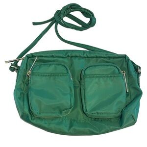 olivia + june green and gold crossbody bag
